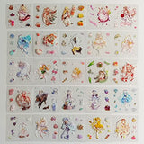 100 Sheets Kawaii Sticker Set,Cute Cartoon Girl Flowers PET Transparent Decorative Stickers Decal Pack for Water Bottles Phone Cases Laptops Art DIY Crafts Album Bullet Journal Planner Scrapbook