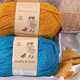 3-Pack Fluffy Wool Yarn by Yonkey Monkey. Lightweight and Soft. Knitting Crochet DIY Art Crafts (Dark Green 016)