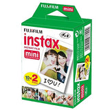 Fujifilm Instax Mini 11 Instant Camera - Sky Blue (16654762) + Fujifilm Instax Mini Twin Pack Instant Film (16437396) + Single Pack Rainbow Film + Case + Travel Stickers