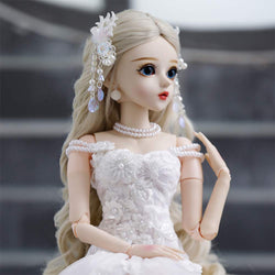 1/3 Bjd Doll 60 cm 23.6 Inches Sd Doll Bride Wedding Dress Doll Dress Up Girl Birthday Fashion Doll Decoration Toy,C