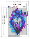 BELLCAT Wolf Diamond Painting- Diamond Painting Kits, Full Coverage, Round Rhinestone, DIY Tool Kit Art Supplies- Fun Gifts for Adults&Children, Craftwork for Indoor Décor(12"x16")