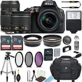 Nikon D5600 24.2 MP DSLR Camera (Black) w/AF-P DX NIKKOR 18-55mm f/3.5-5.6G VR Lens & Tamron 70-300mm f/4-5.6 Di LD Lens Bundle Includes 64GB Memory + Filters + Deluxe Bag + Accessories