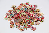 Pack of 50-55 PCS Flower Buttons-Mixed Wood Buttons Sewing Scrapbooking Flowers Shaped 2 Holes