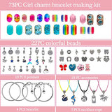 Charm Bracelet Making Kits, DIY Jewelry Kit with Charm Beads for Bracelet Jewelry Making Crafts for Teenage Girls Gifts Age 5 6 7 8 9 10 11 12 Girly Christmas Gift