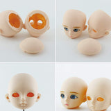 HEALLILY 1/3 BJD Doll Head Mold with Removable 3D Eyes for DIY Makeup Head Accessory