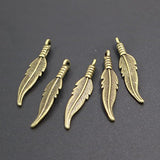 60pcs Mixed Color Alloy Cute Feather Shape Charm Pendant,Jewelry Finding
