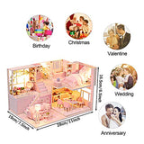 WYD Pink Girls Dollhouse Miniature DIY Mini DollhouseWith Furniture Kit Creative Toy Home Decoration Manual Assembly Doll House