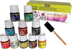 Permanent Glass Paint Stain Kit, 10 Pack, 1.5-Ounce Professional Stained Glass Finish