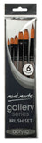 Mont Marte Gallery Series Acrylic Brush Set, 6 Piece. Selection of Synthetic Hair Paint Brushes Suitable for Acrylic Painting