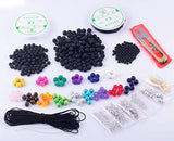 Lava Stone Box Set Kits Round Loose Chakra Rock Beads and Spacer Beads with Accessories Tools for