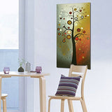 Wieco Art Life Tree Large Vertical Wall Art Modern Abstract Flowers 100% Hand Painted Floral Oil Paintings on Canvas Wall Art Work Ready to Hang for Dining Room Kitchen Home Decor XL