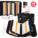 Magicfly 100 Colors Art Markers, Dual Tips Alcohol Based Sketch Markers with Organizer Case, Fine and Chisel Tip Double-Ended Alcohol Based Drawing Marker For Drawing, Painting, Sketching and Coloring