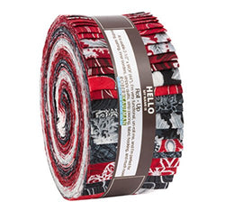 Holiday Flourish Silver Colorstory by Peggy Toole Roll up 2.5" Precut Cotton Fabric Quilting Strips
