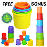 Pound a Ball Toy For Toddlers + FREE 6 Stacking Cups, Hammer and Ball Toys for 1 Year Old Boy & Girl STEM Developmental Fun Learning toy, Montessori Fine Motor, Best Toddler Gift, Birthday, Ages 1 2 3