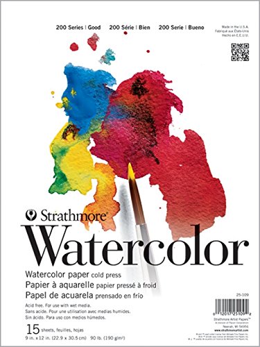 Strathmore STR-025-109 15 Sheet Cold Press Watercolor Pad, 9 by 12"