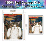 Diamondouble 5D Diamond Painting Kits for Adults,Cute Cat Full Drill with AB Drills Round Diamond Art Cat,for Adults & Kids & Family Relaxation &Wall Decor