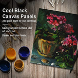 PHOENIX Black Canvas Panels 9x12 Inch, 12 Pack - 8 Oz Triple Primed 100% Cotton Acid Free Canvases for Painting, Blank Flat Canvas Boards for Acrylic, Oil, Tempera, Metallic, Neon Painting & Crafts