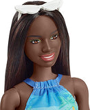 Barbie Loves The Ocean Beach-Themed Doll (11.5-inch Brunette), Made from Recycled Plastics, Wearing Fashion & Accessories, Gift for 3 to 7 Year Olds