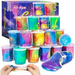 24 Pack Galaxy Slime Party Favors Kit for Kids, Space Themed Slimes Stress Relief Gifts DIY Toys for Girls Boys, Christmas Stocking Valentine Birthday Goodie Bag Stuffers for Classroom Prizes/Games