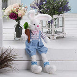 Onebest Bunny Stuffed Animal 25" Gifts for Boys Girls Kids Women Toy Bunny Plush Peter Rabbit Stuffed Animals (Blue Rabbit with Currot)