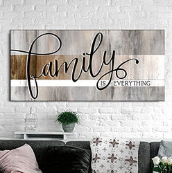 Sense Of Art| Family Is Everything| Family room furniture| Framed wall art| Large canvas wall art| Farmhouse decor| Family wall décor| Living room decor (42 x 19, Family is Everything (Brown))
