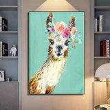5D Diamond Painting Kits for Adults and Kids, Alpaca Diamond Art DIY Full Drill Cross Stitch Embroidery Craft for Home Wall Decor (11.8 x 15.7 in)