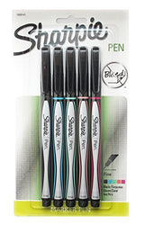 Sharpie Fine Marker Pens Assorted Colors Pack of 5