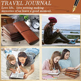 6 Pieces Travel Journal Notebook Vintage Retro Leather Journal Travelers Notebook Retro Handmade Leather Lined Journal Refillable Diary Writing Notepad for Travel Writer and Student, 4.72 x 7.87 Inch