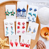 Keoker Polymer Clay Cutters, Ocean Clay Cutters for Polymer Clay Jewelry, 12 Shapes Sea Life Clay Earring Cutters, Small Earring Cutters for Polymer Clay Making (Coastal Clay Cutters)