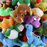 16 Pack Plush Dinosaurs, Mini Dinosaur Figures Assortment Keychain Toy, Soft Dino Stuffed Animal Set Gifts for Kids, Great for Stocking Stuffers, Doll Machine, Toddler Party Favors, Valentine Bulk
