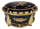 Black & Gold Oval Shaped Musical Jewelry Box playing Canon