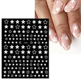 JMEOWIO 9 Sheets Star Nail Art Stickers Decals Self-Adhesive Pegatinas Uñas Little Stars Nail Supplies Nail Art Design Decoration Accessories