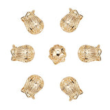 NBEADS 20PCS Brass Flower Cup Shaped Bead Caps/Cones Beads End Caps for Jewelry Making - Real