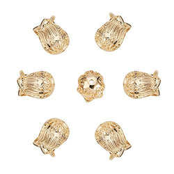 NBEADS 20PCS Brass Flower Cup Shaped Bead Caps/Cones Beads End Caps for Jewelry Making - Real