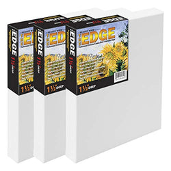 The Edge All Media Cotton Deluxe Stretched Canvas - Paintable Edges For Frameless Artwork Presentation, Superior Priming For Richness and Purity of Paint Colors - Box of 3 - [1.5" Deep | 24X48]