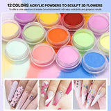 Morovan Acrylic Nail Kit - Nail Kit Set Professional Acrylic with Everything for Beginners Glitter Acrylic Powder Monomer Liquid Set DIY Nail Extension Starter Kit