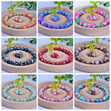 Glass Beads for Bracelet Jewelry Making kit Crystal Pattern Bead Stone Beaded 480pcs 8mm 24colors Round Gemstone Set Diy for Women Adult Beginners Earring Necklace Decoration (8mm, Pattern Beads Kit)