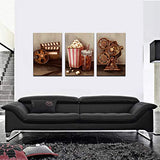 sechars - 3 Piece Canvas Wall Art Classic Old Fashion Film Reels Popcorn Poster Painting Vintage Bar Pub Home Movie Theater Media Room Wall Decor Gallery Canvas Wrapped Artwork (16x24inchesx3pcs)