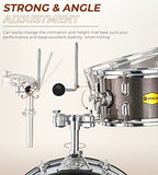 Drum Set Full Size, 5-Piece 22 Inch Student Drum Set for Adults Acoustic Drum Kit for Beginner Junior Teens with Cymbals Stands Stool Pedal and Sticks, Champagne Color, by Vangoa