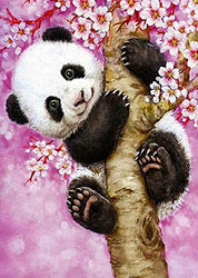 FLAIGO DIY 5D Diamond Painting by Number Kits, Panda Pattern Full Drill Diamond Cross Stitch Crystal Rhinestone Pictures Arts Craft for Home Wall Decor Gift -11.8 x 15.7 Inch (Panda B)