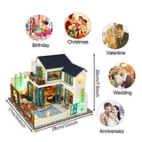 SYW Dollhouse Miniature with Furniture, DIY Dollhouse Kit Plus Dust Proof and Music Movement, 1:24 Scale Creative Room Idea(New Chinese Dollhouse)