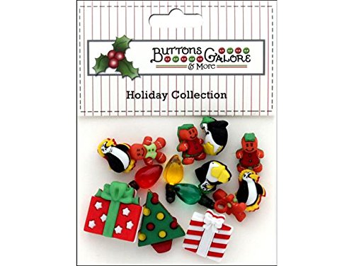 BUTTONS GALORE SEWING & CRAFT BUTTONS - HOLIDAY BLISS - SET OF 3 PACKS.