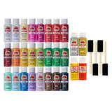 Apple Barrel PROMOABMP22 Holiday, 32 Piece DIY Set Featuring 26 Paints, 2 Mod Podge Acrylic Sealers and 4 Foam Brushes, Multi 56 Fl Oz