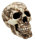 Atlantic Collectibles Aztec Nahuatl Codices Tattoo Skull Decorative Figurine