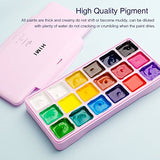 Miya Gouache Paint Set, 18 Colors x 30ml Unique Jelly Cup Design, Portable Case with Palette for Artists, Students, Gouache Watercolor Painting (Pink)
