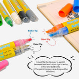 Acrylic Paint Pens, 16 Acrylic Pens Paint Marker Pens for Rock Painting, Canvas, Photo Album, DIY Craft, School Project, Glass, Ceramic, Wood (12 Medium Tip + 4 Extra Fine Tip)