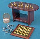 Chess table for Dollhouse * Miniatures Chess board and Full set of chess pieces in gift ! * decor accessories for dolls * miniatures accessories for Barbie 1:6 scale