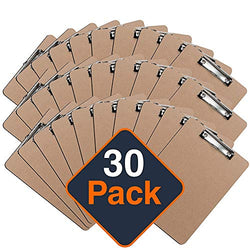 Clipboards (Set of 30) Letter Size Clipboard, Low Profile Clip, Classroom Supplies