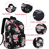 Leaper Fashion Water Resistant School Backpack for Girls Black