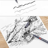 Precision Black Micro-Pen Fineliner Ink Pens, Waterproof Archival Ink, Drawing Pens, Artist Illustration Pens, Multiliner, for Art Watercolor, Sketching, Anime, Manga, Design, 12/Set(Black)